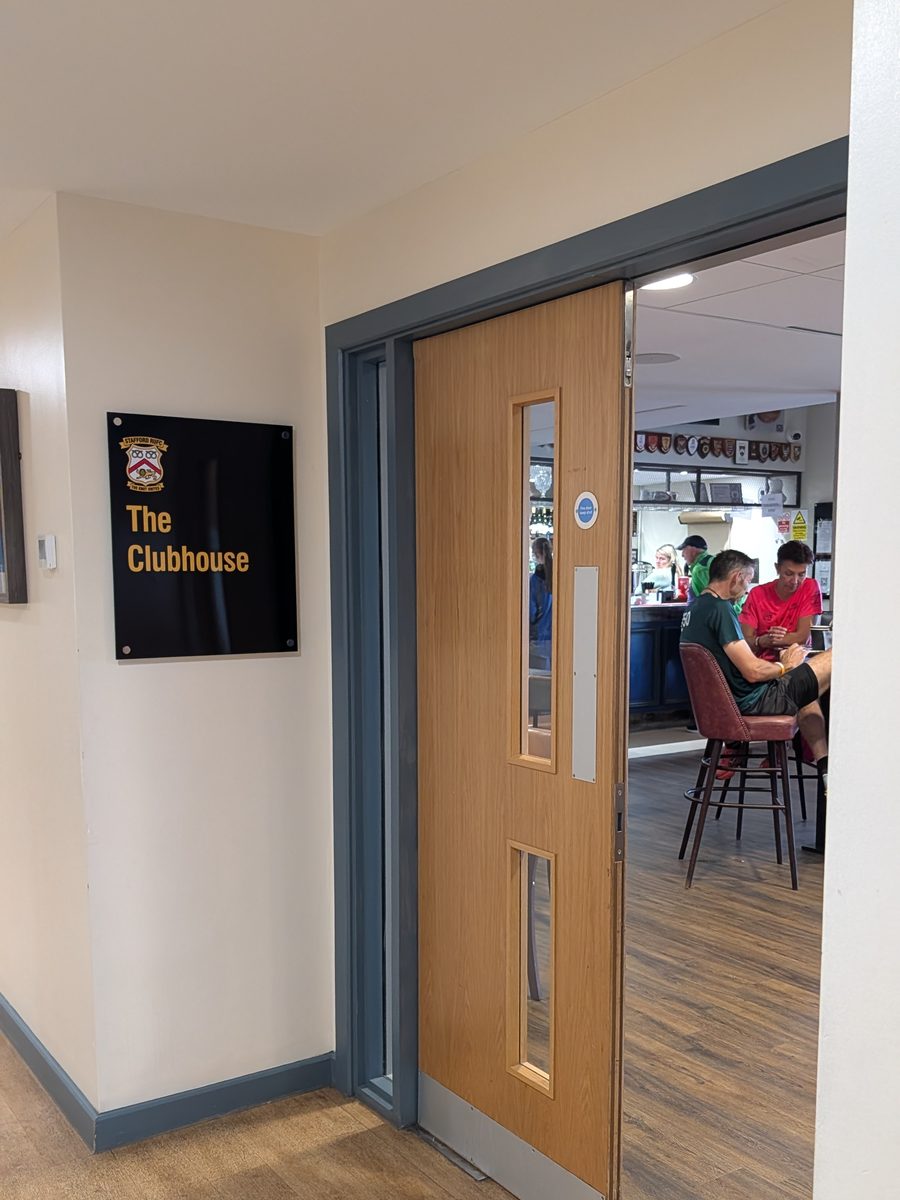 The Clubhouse at Stafford Rugby Football Club, where Isabel Trail parkrun runners gather for post-run coffee